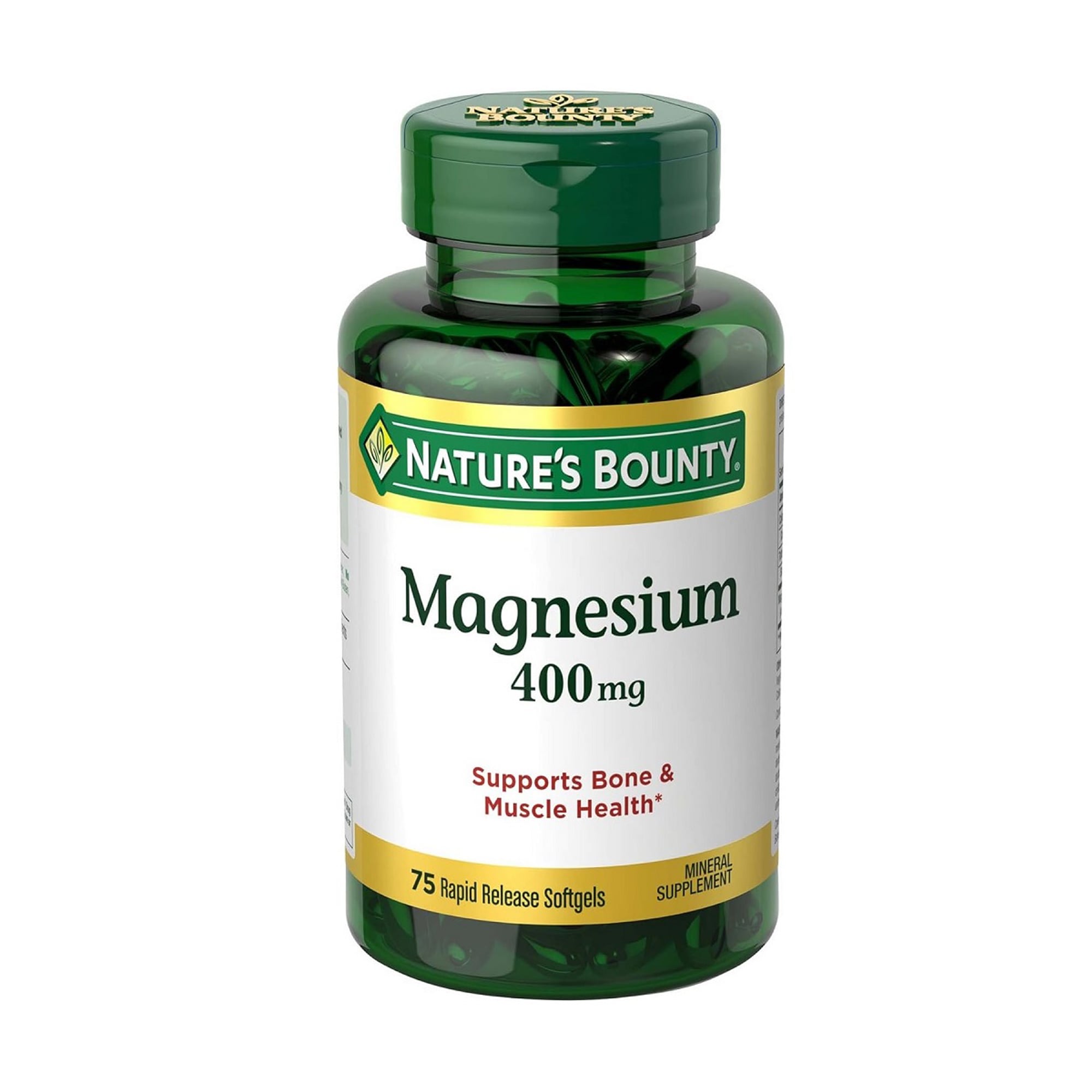 Магній Nature's Bounty Magnesium 400 мг, 75 гелевих капсул