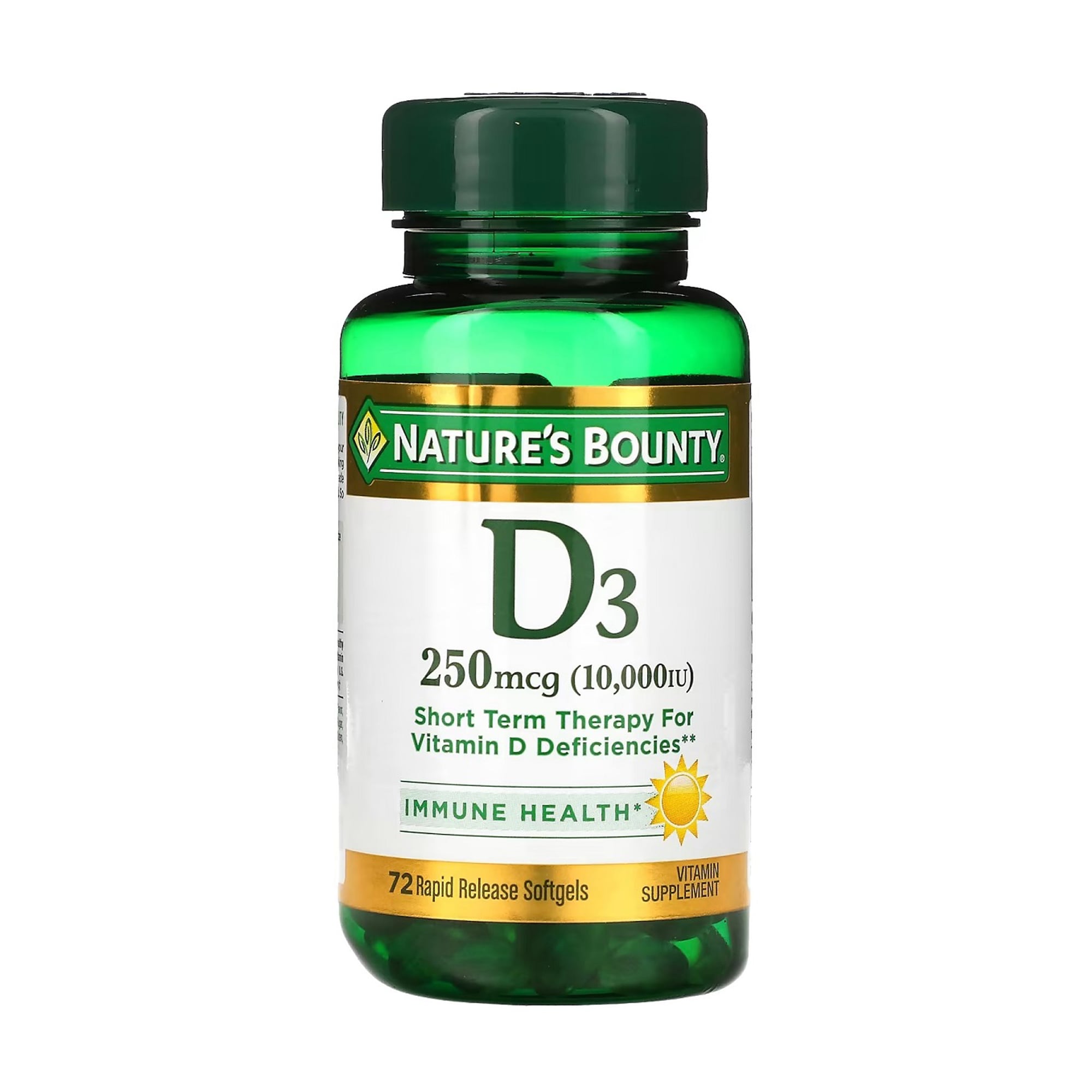 Вітамін Д3 Nature's Bounty Vitamin D3, 250 мкг (10000 МО), 72 гелевих капсул